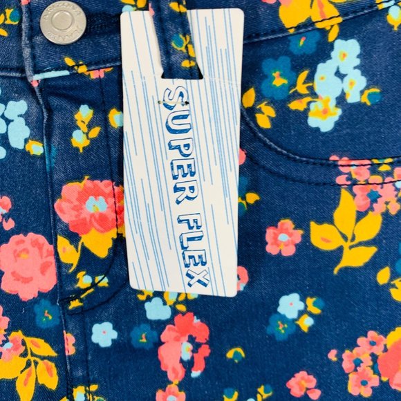 Arizona Jean Co Girls Spring Floral Jeggings Size 6 Play Adjustable Waistband - Picture 3 of 8